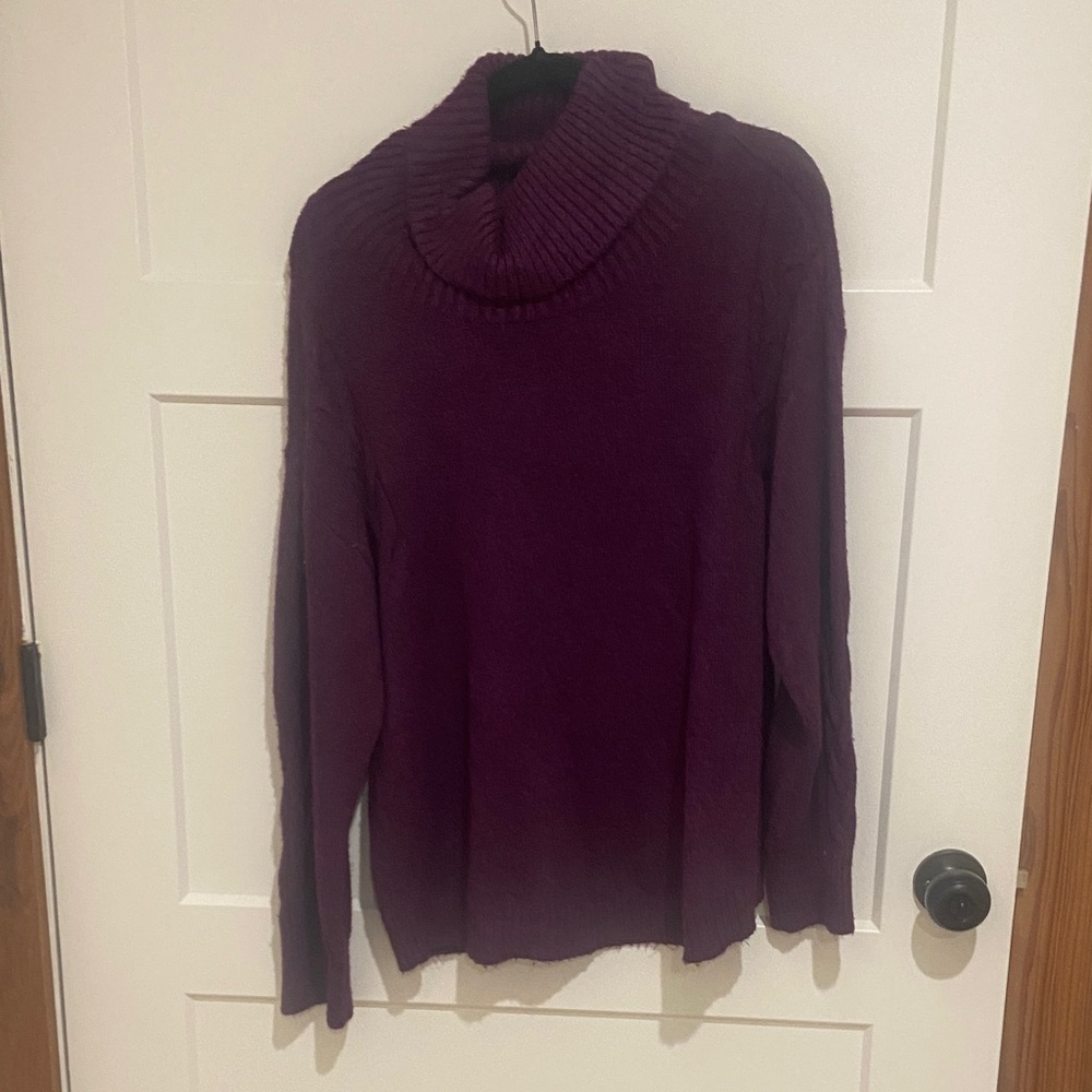 St. John's Bay Rich Plum Cowl Neck Sweater